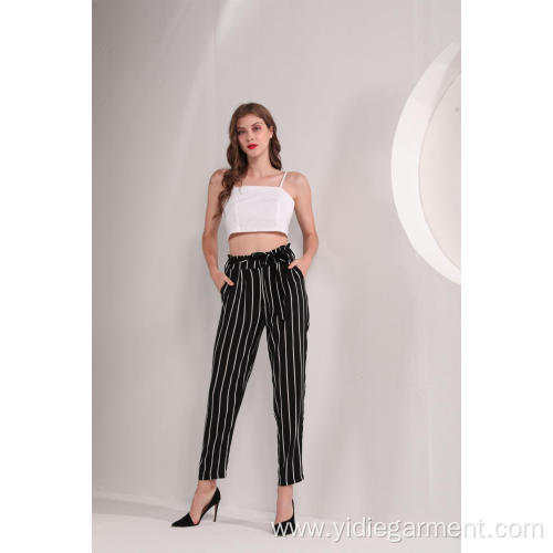 Stripe Trousers Women's Black and White Stripe Pants Manufactory